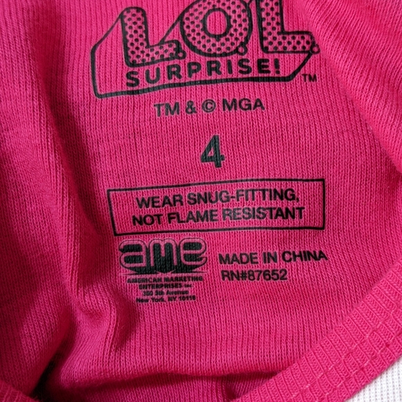 L.O.L. Surprise! Stand Out Q.T. Girls Neon Pajamas 2 Piece Set (Size 4), NWT - Picture 3 of 6